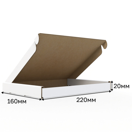 Короб самосбоный с ушками 220*160*20 Белый Е